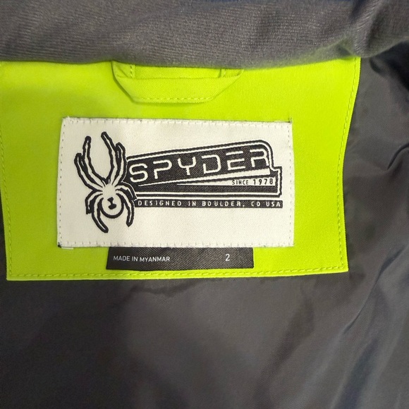 Spyder Blue and Green Hooded Jacket - Picture 3 of 5